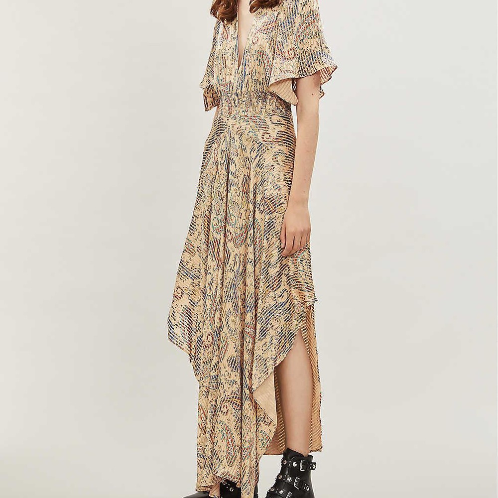 MAJE RACHEL SMOCKED WAIST DRESS